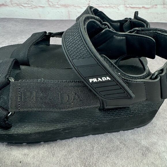Prada Rare Nomad Platform Sport Sandals Black 36.5 - Picture 4 of 14